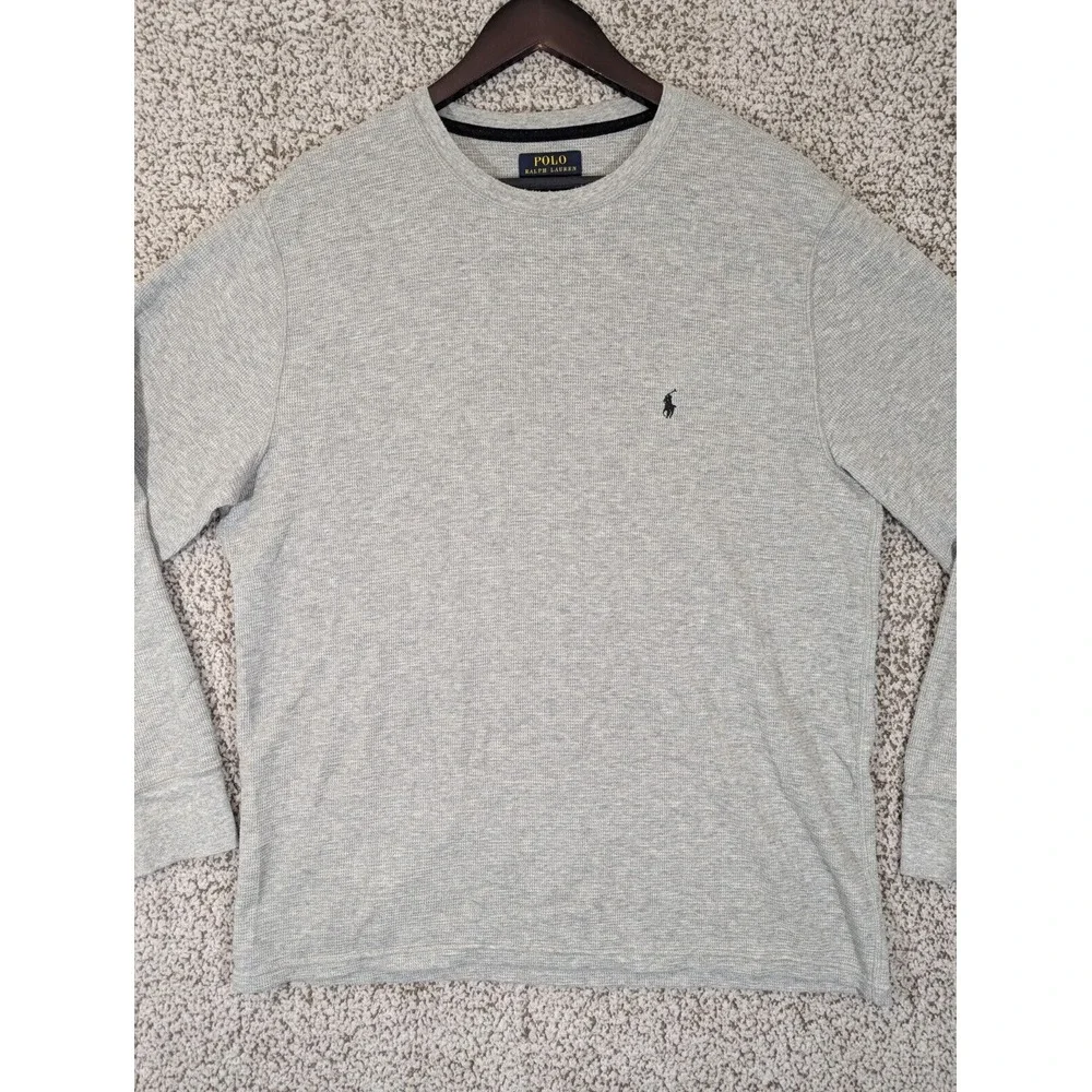 Polo Ralph Lauren Thermal Knit Long Sleeve T-Shirt‎ Men's XL Grey Baselayer